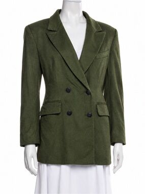 Vintage ESCADA 100% Cashmere Double Breasted Blazer Forest Green Size 38 / US 6
